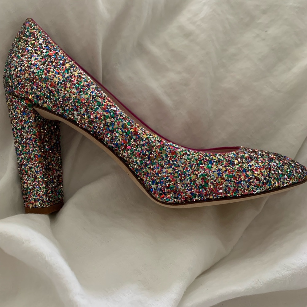 Kate Spade multi glitter heels